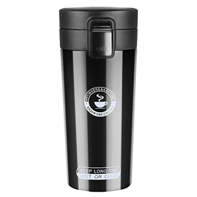 Imagen de flintronic Termo Taza 360ML Travel Mug, de Viaje, Frasco Vacío Acero Inoxidable,Pantalla LED Táctil Inteligente con Temperatura,Térmica Doble Pared, Aislado al