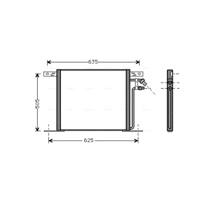 Imagen de AVA COOLING SYSTEMS MS5220 Condensador sin secador 14mm 8,5mm Aluminio 519mm R1234yf MERCEDES BENZ: Vito Bus, Furgoneta, Clase V