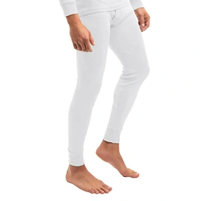 Imagen de MT Calzoncillos térmicos y de esquí para hombre, térmicos, largos, cálidos, con interior suave, Blanco, L