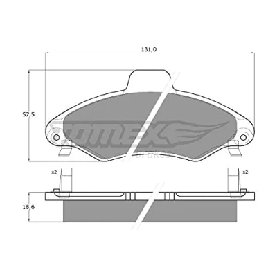 Imagen de TOMEX brakes TX 10 821 Juego de pastillas freno Eje delantero con avisador acústico desgaste FORD: Escort 6, 7, 6 Kombi