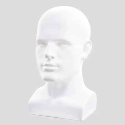 Imagen de Tcwuzick Cabeza de maniquí hombre profesional para exhibición Pelucas Sombreros Auriculares Máscara Gafas sol Joyería y Scravat Soporte