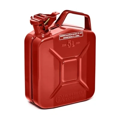 Imagen de BW© Bidón de combustible metal, 5 litros, color rojo, RAL 3000, certificado TÜV y homologación UN, fabricado en Europa