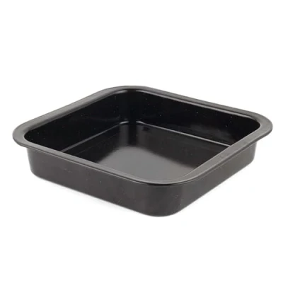 Imagen de Russell Hobbs BW000751 Romano con Esmalte vítreo Pan cuadrado para hornear Tin, 26 cm, negro, fácil de limpiar, ideal pasteles, Brownies, Pan, Lasaña
