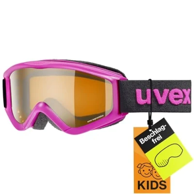 Imagen de uvex speedy pro, gafas de esquí infantiles, con mejora del contraste, campo visual ampliado antivaho, pink/lasergold, one size