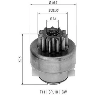 Imagen de MAGNETI MARELLI 940113020283 Piñón, arrancador