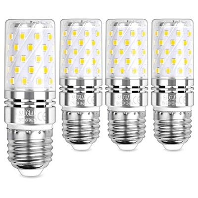Imagen de SAUGLAE LED Maíz Bombilla 12W, 100W Incandescente Equivalentes, 3000K Blanco Cálido, E27 Tornillo Edison, 1450lm, 4 Pack