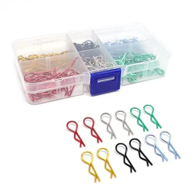 Imagen de WANGCL 180 unids 6 colores RC Cuerpo Clips R Pins piezas de acero inoxidable para 1/8 1/10 1/12 escala Traxxas Axial Arrma Rc4wd Redcat