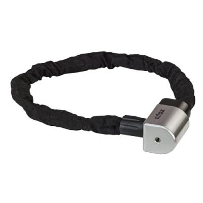 Imagen de Nilox Chain Lock, Cadena Bicicleta Antirrobo con Cable de Acero, Candado Resistente al Óxido y a los Arañazos, Longitud 94 cm, 2 Llaves Incluidas