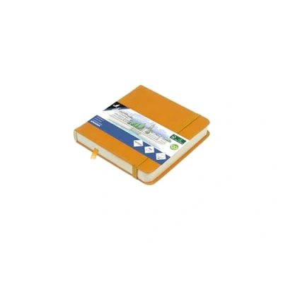Imagen de Kangaro Art Cuaderno de bocetos (12 x 12 cm, poliuretano, tapa dura, 80 hojas, 140 g), color amarillo ocre