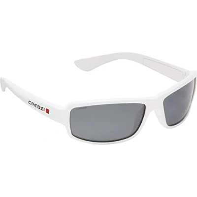 Imagen de Cressi Ninja Sunglasses Gafas Polarizadas para Deportes con una Protección 100% UV, Adultos unisex, Blanco Lentes Ahumadas, Un Tamaño