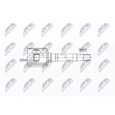 Imagen de NTY NPW NS 033 Junta Homocinética Eje delantero, derecha, lado de engranaje NISSAN: Qashqai / Qashqai+2 I, X Trail, I Van