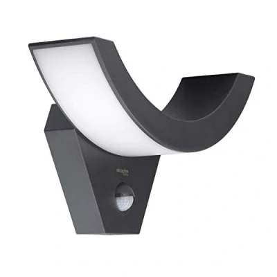 Imagen de Oktaplex lighting Aplique Pared Exterior con Detector de Movimiento IP54 10W 750lm 3000K Blanco Cálido Lampara Antracita Lima Motion