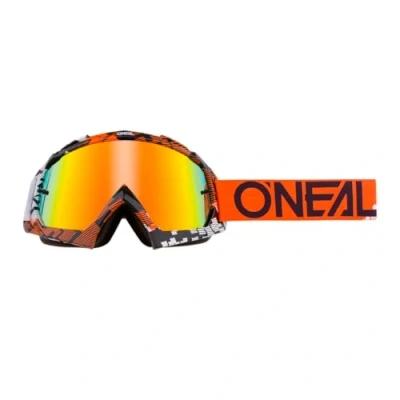 Imagen de O&#039;Neal Gafas de Motocross MX MTB DH FR Downhill Freeride Lentes 3D 1,2 mm para una mayor claridad y protección UV B 10 Adultos Unisex Naranja Blanco Talla Única
