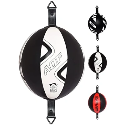 Imagen de AQF Pera De Boxeo para Esquivar Punching Ball con Doble Extremo MMA Saco Techo Entrenar (Blanco y Negro Pro)