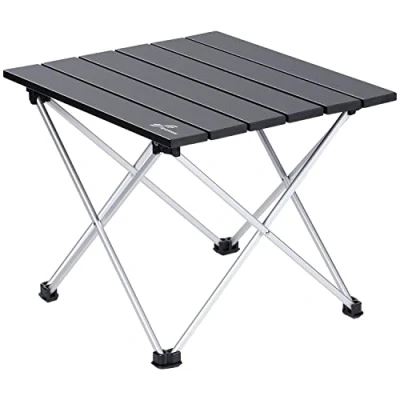 Imagen de Sportneer Mesa Plegable, Portatiles Plegable Ultraligero de Camping para al Aire Libre, Picnic, Playa, Senderismo, Pesca, Negro, L
