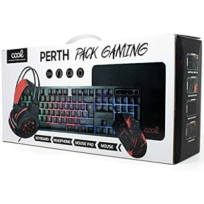 Imagen de Teclado Pack Gaming Usb Español + Auriculares Ratón Alfombrilla Cool Perth