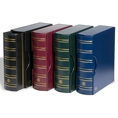 Imagen de Leuchtturm 318152 Carpeta de Anillas Grande Álbum portamonedas diseño clásico GIGANT Incl. Funda Protectora Rojo