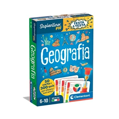 Imagen de Clementoni Sapientino più Cabeza Juego Educativo 6 Años, Quiz, Flashcards Geografía Made In Italy, Color Italiano, Small/Medium (16441)