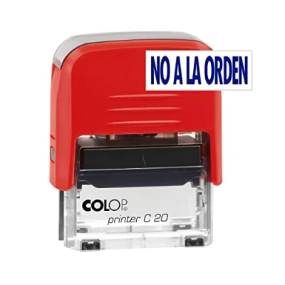Imagen de COLOP Sello para Oficina, Empresas y Comercios con Texto NO A LA ORDEN Tamaño de Impresión 14 x 38 cm Incluye Una Almohadilla Tinta E/20 en Color Azul