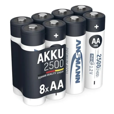 Imagen de Ansmann 5035442 590 1 MaxE Potente Pila previamente cargada, Reducida autodescarga (2500mAh, Mignon AA, 8 Unidades)