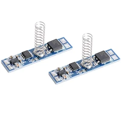 Imagen de Aftertech® 2 interruptores de inmersión táctil 12 V, 24 8 A, para perfiles aluminio y tiras LED con indicador azul memoria
