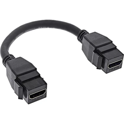 Imagen de InLine® Keystone Cable Adaptador HDMI (2 Unidades, 4 K/60 Hz, Conector Hembra), Color Negro