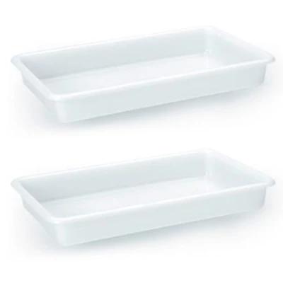 Imagen de AC Pack de 2 Bandejas Frigorificas Capaciadad 2,5 L Fabricado en Plástico Apto para Microondas y Congelador 6 x 30 23 cm Color Blanco