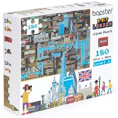 Imagen de bopster puzle de Estilo 8 bits pixelado Londres 180 Piezas para niños, Adolescentes y Adultos, 57 x 42 cm, Nivel 1