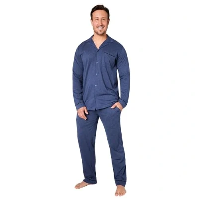 Imagen de CityComfort Conjunto Pijama Hombre con Mangas largas y Pantalones, Tallas M 3XL, Invierno, Navidad Regalos (Azul Marino, L)