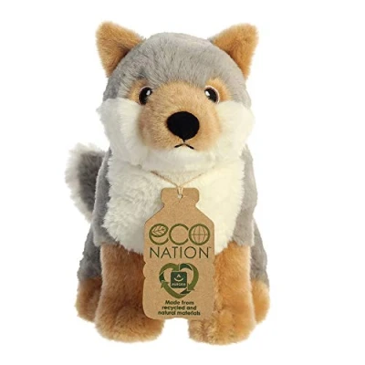 Imagen de Aurora World Animals Aurora, 35006, Eco Nation, Lobo,24cm, Peluche, (Gris/Blanco/Marrón), Color (Grey/White/Brown), único