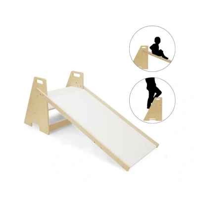 Imagen de 509 Crew 1st Step 2 en 1, Kid&#039;s Wooden Slide for 2+, Stool Kid &amp; Adult up to 90kg, Montessori Climber, Training Stool, Anti Slip, Portátil Handle, Color Natural White