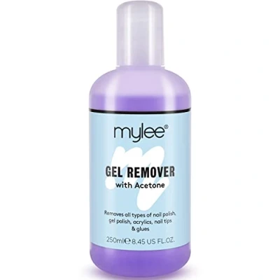 Imagen de Quitaesmaltes de acetona Mylee, limpiador para uñas gel 250 ml, adecuado salón profesional, manicura y pedicura UV LED