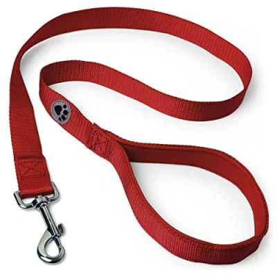 Imagen de iGadgitz Home U7159 Guinzaglio per Cani Imbottito, Cane con Maniglia Imbottita Rosso 100cm (1m)