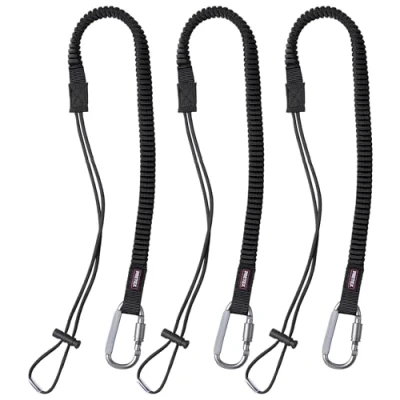 Imagen de PRETEX Cuerda para Herramientas con Mosqueton 3X Sujetar 3 Cuerdas Elasticas hasta 155 cm Construccion Reparaciones Limpiar Ventanas