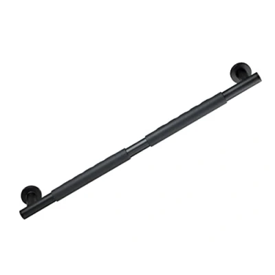 Imagen de WENKO Asidero Secura 65,5 cm, asa de agarre para baño y apoyo el cuarto baño, ducha, bañera o inodoro, acero inoxidable con superficie antideslizante tacto suave, negro