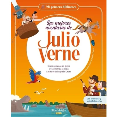 Imagen de Las mejores aventuras de Julio Verne. Vol. 2: Cinco semanas en globo / la Tierra a Luna Los hijos del capitán Grant grandes clásicos ... primeros lectores. (MI PRIMERA BIBLIOTECA)