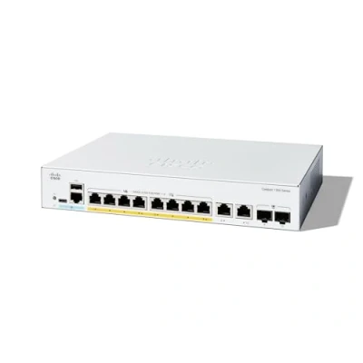 Imagen de Cisco Switch administrado Catalyst 1300 8FP 2G, GE de 8 Puertos, PoE Completo, Combo 2x1, protección Limitada por Vida (C1300 2G)
