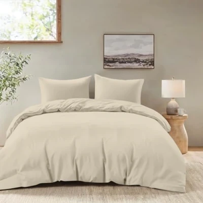 Imagen de Funda Nordica Cama 155x220 cm con 2 Almohada 80x80 Beige nordicas Adulto de 100% Microfibra. Certificada sin Productos Químicos (Oeko Tex)