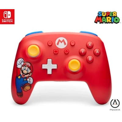 Imagen de mando Inalámbrico PowerA para Nintendo Switch Mario Joy, Modelo OLED, Lite, mando, de juego, Bluetooth, controles movimiento, con licencia oficial
