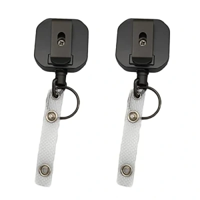 Imagen de 2 Piezas Cordón Extensible, Llavero Retráctil con Clip para Cinturón, Soporte de Tarjeta Identificación Llave