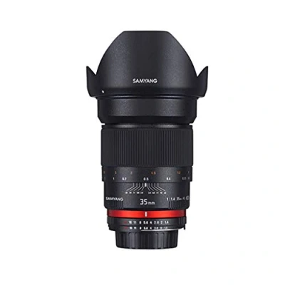 Imagen de Samyang F1.4/35mm Objetivo fotográfico DSLR para Canon EF (distancia focal fija 35mm, apertura f/1.4 22 AS UMC, diámetro filtro: 77mm), negro