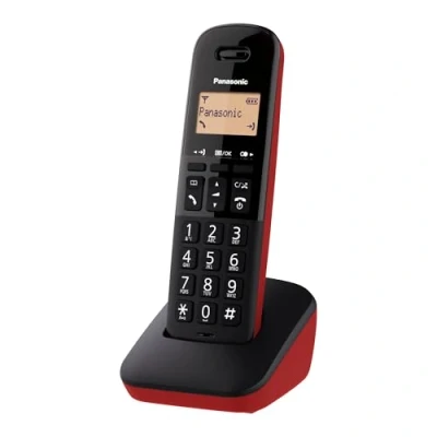 Imagen de Panasonic KX TGB610SPR Teléfono Inalámbrico Digital, Unidad Base Y 1 Auriculares, Identificador Bloqueador de Llamadas, Volumen Mejorado del Receptor, Resistente A Golpes, Pantalla LCD, Rojo