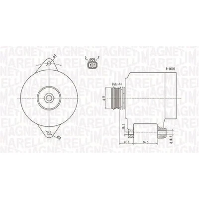 Imagen de MAGNETI MARELLI 063731283010 Alternador 12V 70A MAZDA: MX 5 2