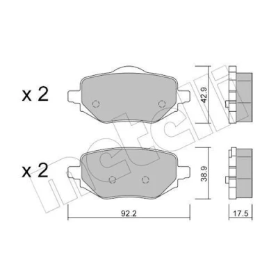 Imagen de METELLI 22 1323 0 Juego de pastillas freno excl. contacto avisador desgaste PEUGEOT: 208 II Hatchback, 2008 II, OPEL: Corsa F Hatchback