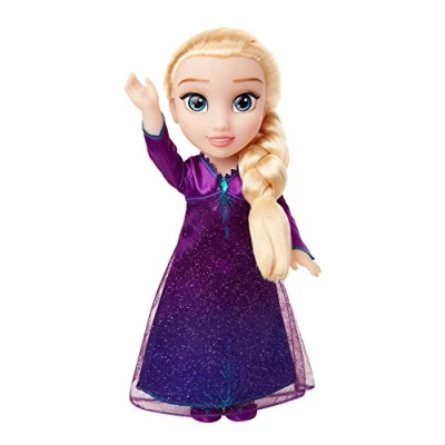 Imagen de Frozen 2 Elsa Muñeca Musical Grande de 38 cm Canta Las 14 Frases la Película El Vestido Tiene Preciosos Detalles y se Ilumina Única para niñas con 3 años +