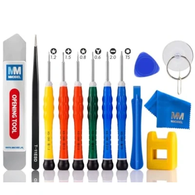 Imagen de MMOBIEL Kit Destornilladores Antiestática 14 Pzas en 1, Incluye Y 0.6 compatible con iPhone 15/14/13/12/11/SE 2020/XS (Max)/XR/X/8 (Plus)/7 (Plus)