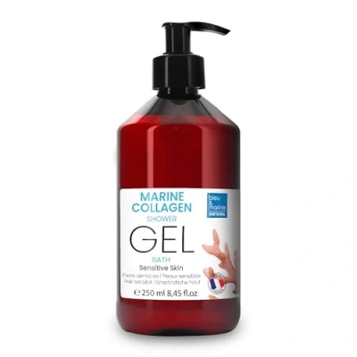 Imagen de Gel de Ducha Colágeno Triple Accion: Limpiador Facial, Corporal y del Cabello. Efecto Reafirmante Anti Edad. Cuidado Piel Atopica, Sensible Seca 250 ml