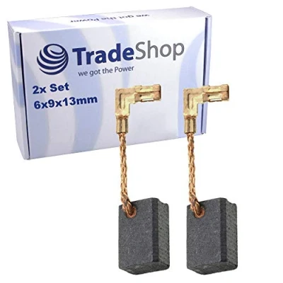 Imagen de Trade Shop Escobillas de carbón para motor (6 x 9 13 mm, amoladora angular Makita GA4030, GA4034, GA4530, GA4530R, GA4030K, GA4534, GA5434, GA5034, GA5030, MT90, MT870, 2 unidades)