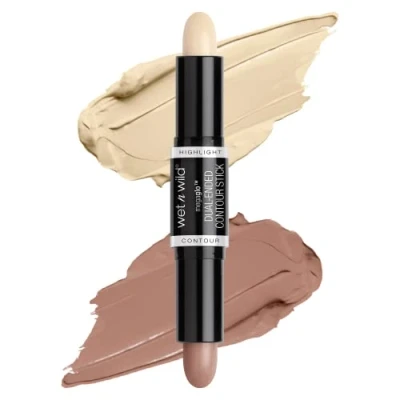 Imagen de Wet n Wild MegaGlo Dual Ended Contour Stick Iluminador y Contouring, Barra con Dos Extremos Textura Fundente, Para Definir, Esculpir Destacar lo Mejor de Ti Light/Medium 1 Unidad