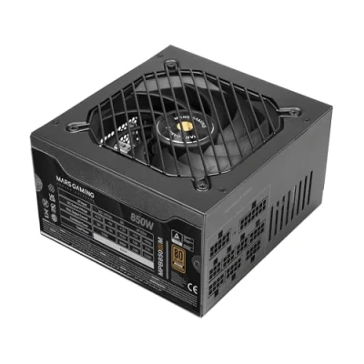 Imagen de MARS GAMING MPB850SIM, Fuente Alimentación Full Modular ATX 850W, 7 Años Garantía, 80Plus Bronze 230V EU, 90% Eficiencia, Ventilador SI Extreme Silence 140mm, Tecnologías AI2 RPM, DC y SMD, Negro